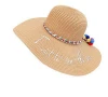 Popular embroidery beach summer sun lady straw hat foldable trendy custom paper printed hats