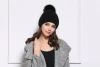 Popular fashion knitted hat with top ball winter cap