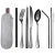 Import Portable 8-Piece 304 Stainless Steel Flatware Travel Cutlery Set with Stainless Steel Straws from China