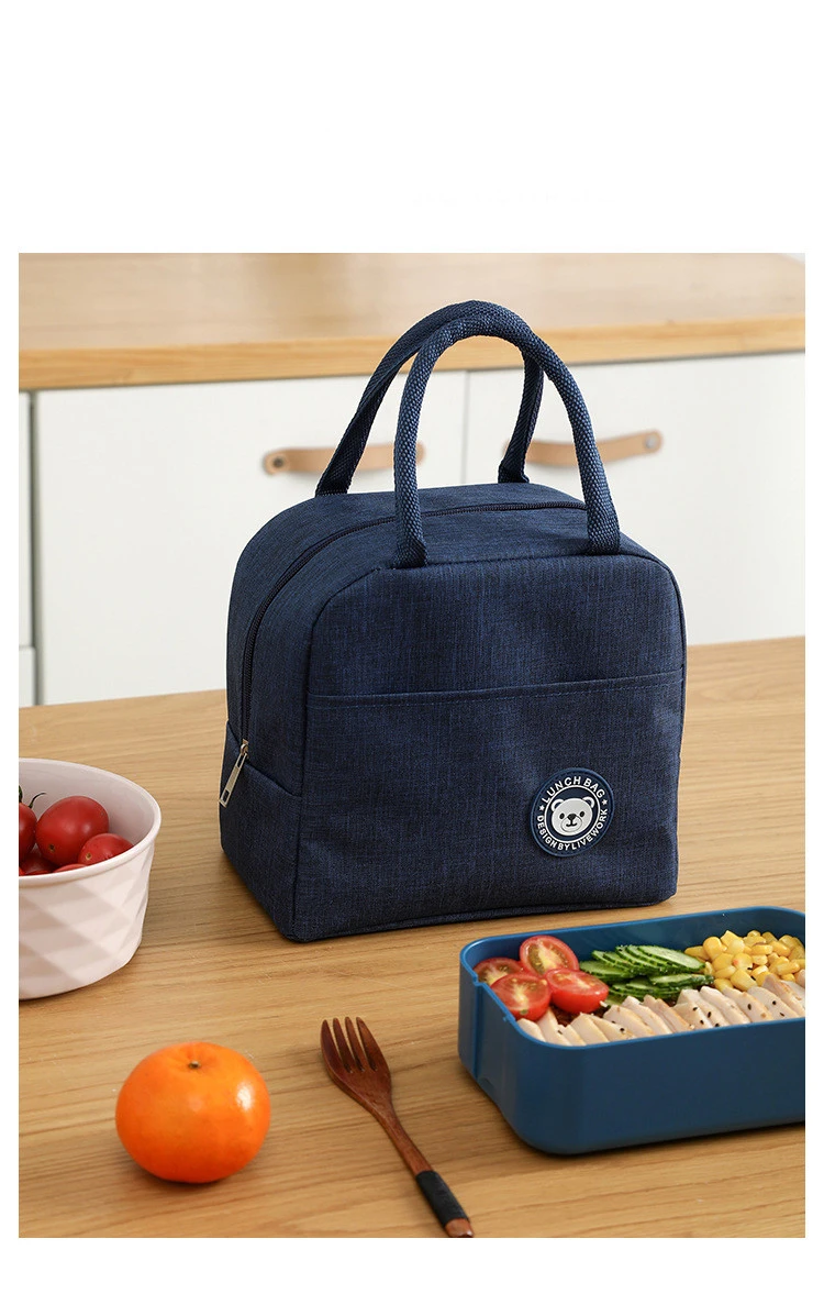 Portable elegant style aluminum foil oxford custom lunch cooler bag lunchbag