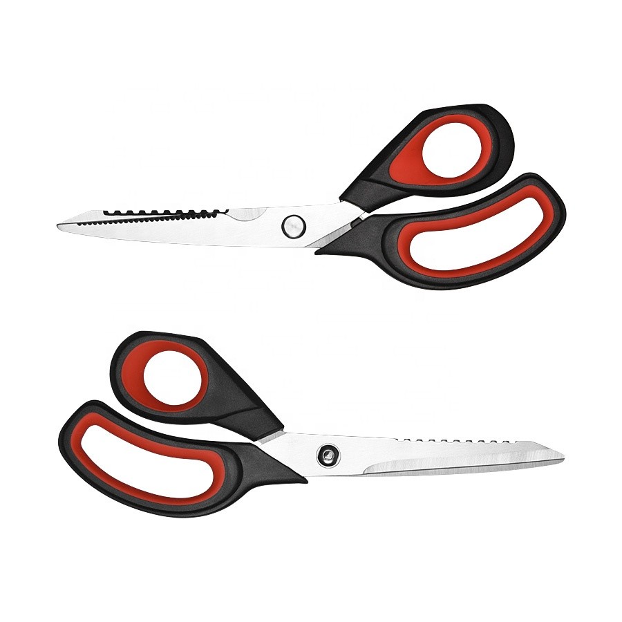 Precision Scissors 8-Inches Black/Red multifunction Kitchen Scissors Shears