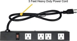 Premiummetal housing heavy duty Opentron OT1043 4 outlet 3 feet power cord Metal surge protector power strip with mounting parts