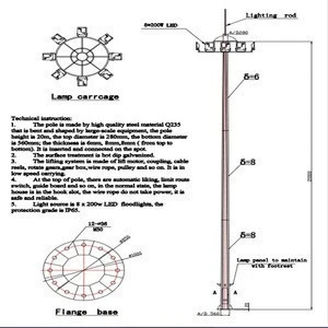 prices of 20m drawing baode lights high mast lighting tower with 20years factory