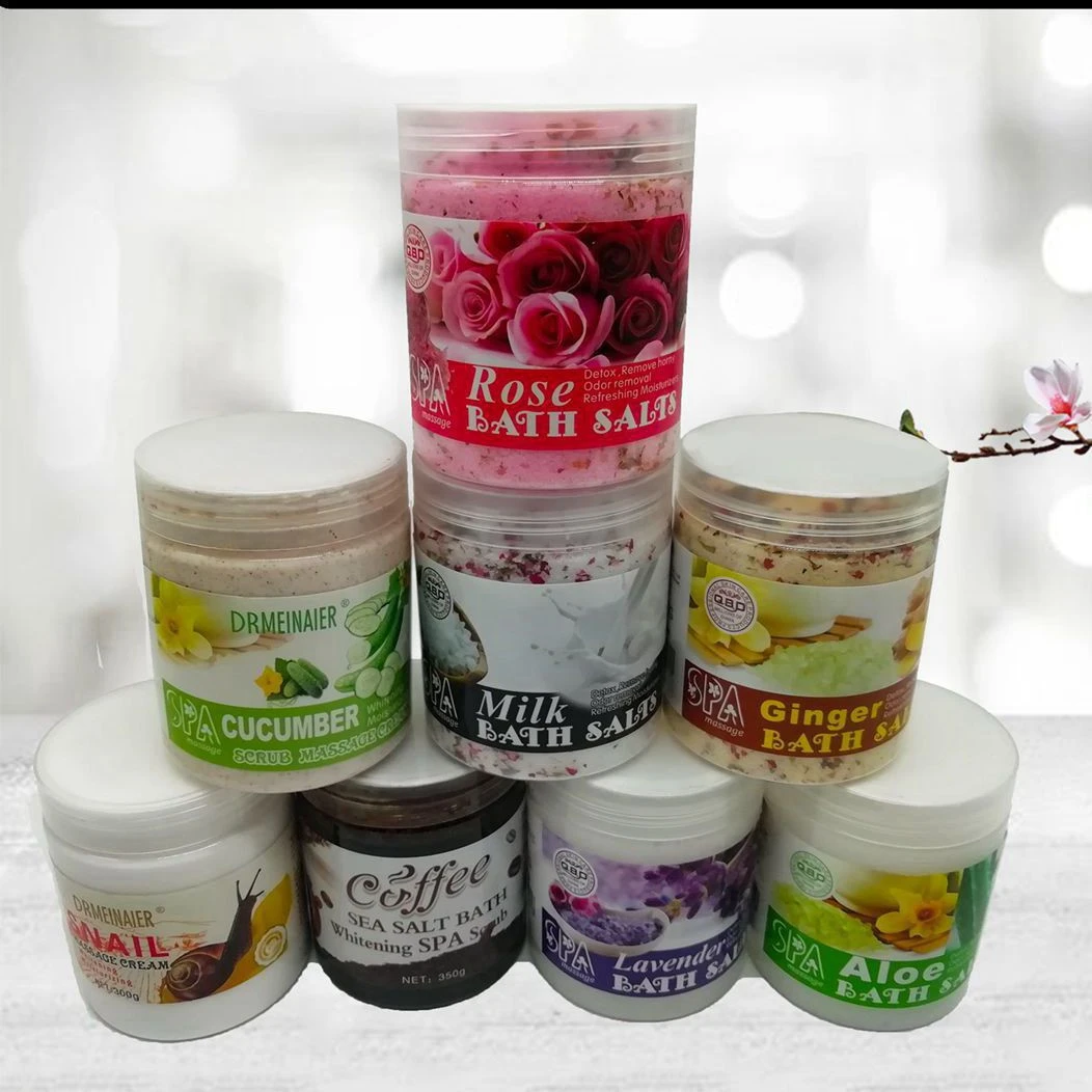 Private Label Organic Ginger Herbal Bath Salt Jar Body Shower SPA Natural Epsom Bath Salt Dead Sea