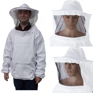 Professional Beekeeping Protective Suit Jacket Practical White Protective Beekeeping Clothing Veil Dress With Hat Equip Suit