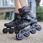 Professional Training Roller Skates for Beginner One key Adjustment Portable Patin Kids Child Flashing Roller Inline Skates