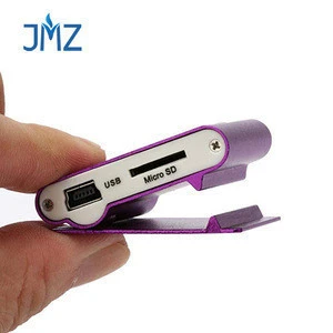 Promotion Gift Mini Portable Aluminum card MP3 With clip Micro TF SD Card Slot Cheapest MP3 Player