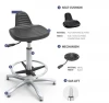 PU ESD chair 2 Lever Ergonomic Footring Office Lab Stool Black Color Armrest Wheel laboratory chair seat
