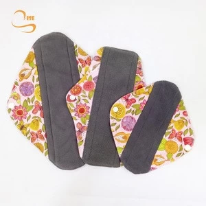 PUL Cloth Washable Menstrual Pads Bamboo Eco Friendly Reusable Charcoal Panty Liners