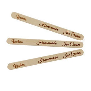 Pure natural birch wooden ice cream stick ice cream tools custom logo ice cream sticks