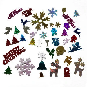 pvc Metallic foil table scatter decoration confetti for christmas mix shapes and colors party supplies