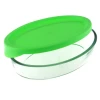 pyrex oval glass baking dish tray with PP lid