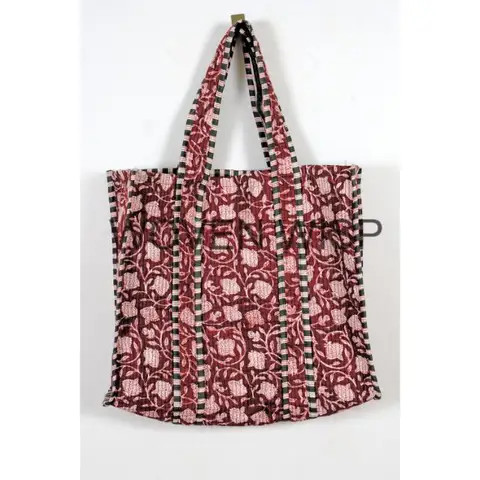 Quilted Tote Flower Women Shoulder Large Capacity Cotton Bag Eco Friendly Shopping Bag Gift Bag Handbag