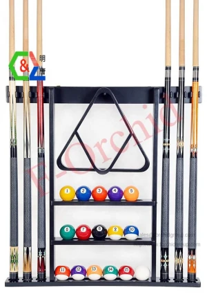 Rack Only - 6 Pool Cue - Billiard Stick Wall Rack Made of Wood Choose Mahogany