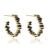 RAKOL E2174 cubic zirconia earrings 14k gold hoop earring, wholesale crystal earrings