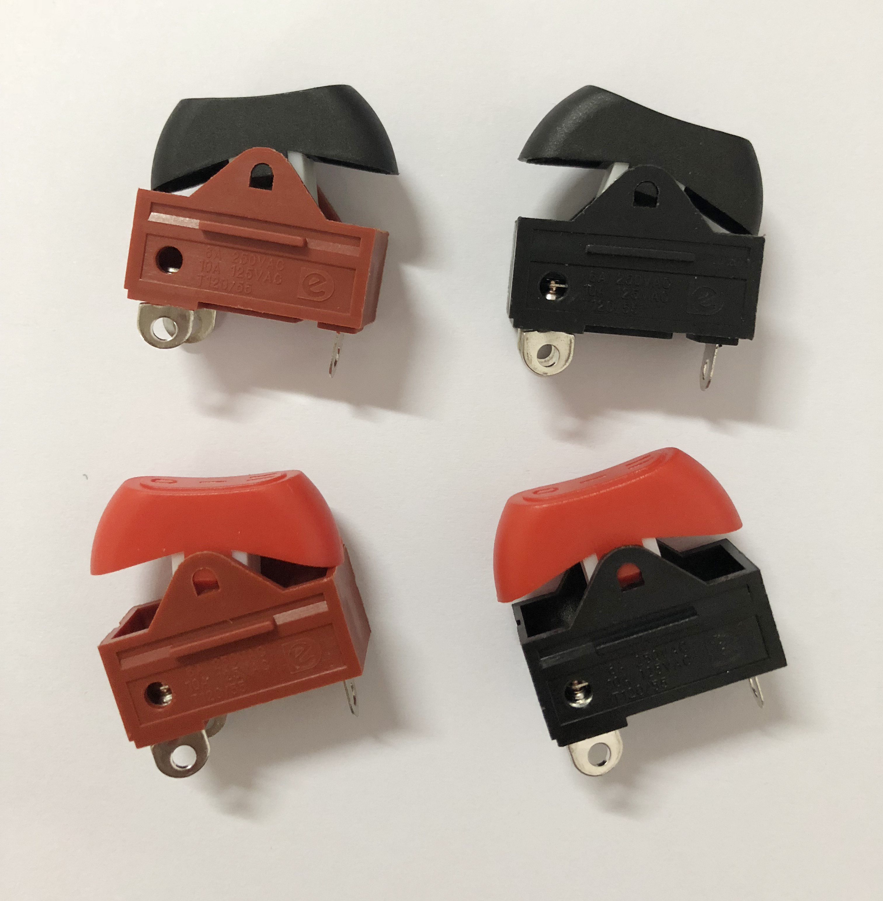 red and black color  3  position  button switch for hair dryer lifetimes 5/4/3/10000 times leci rs606 rocker switch