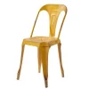 Redefined Tolix Chair General Use Distress Yellow Color Stacking Chair Specific Use Bar & Cafe Chair