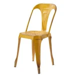 Redefined Tolix Chair General Use Distress Yellow Color Stacking Chair Specific Use Bar & Cafe Chair