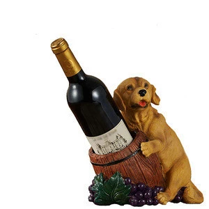 Resin Dog Wine Bottle Holder Cute Kitchen Decor