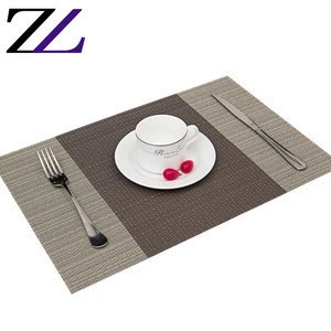 Restaurant wedding buffet serving food display natural woven water PVC washable plate dining pad place mat for dining table