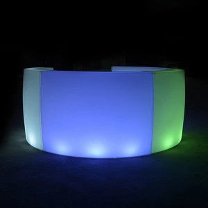 rgb color changing led light up beach event club round portable bar counter set illuminated outdoor furniture