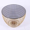 Round Clear Tempered Glass Top Coffee Table with the Golden Stainless Steel Base