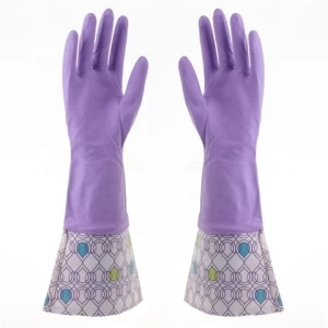 rubber long cuff household latex work gloves