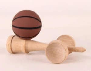 Rubber Paint Brown/Black Classic Basketball Kendama Toy Made in Honrui Kendama Factory