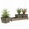 Rustic Style Wood Succulent Planter Square Pots w/ Tray