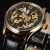 Import SEWOR 001 BRAND design leather skeleton man male sport clock business automatic mechanical self wind fashion wrist luxury watch from China