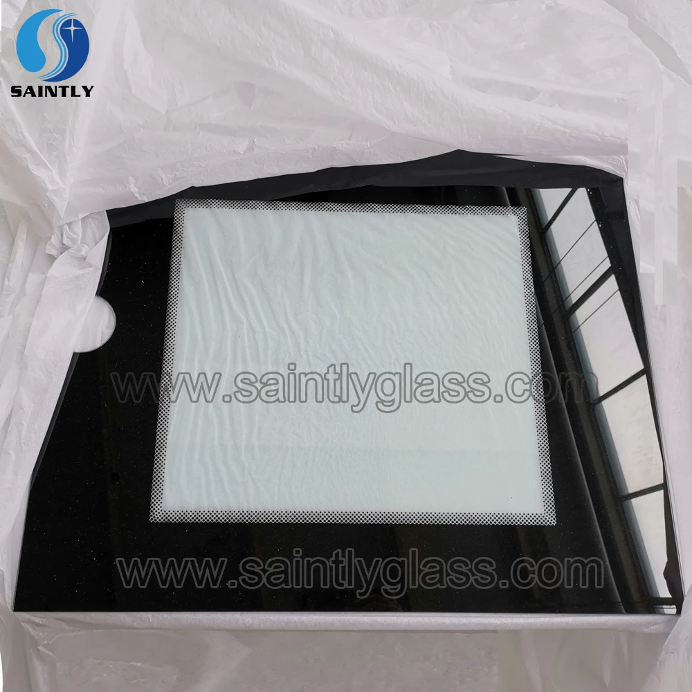 Shandong 4mm 5mm white black ceramic glass printed clear heat resistant Ceramic Glass for fireplace microwave door glass