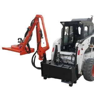 side boom flail mower wheel loader with telescopic boom for municipal work