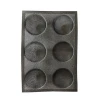 Silicone Bun Bread Forms 6 Grids Non Stick Round Shape Baking Sheets Perforated Hamburger Molds Muffin Pan Tray Kitchen Tool
