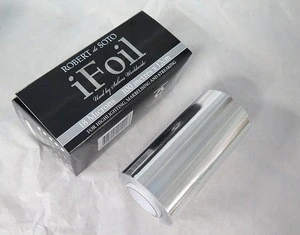 silver color printed hairdressing aluminum foil rolls for hair  salon beauty with size 12cm x 100m