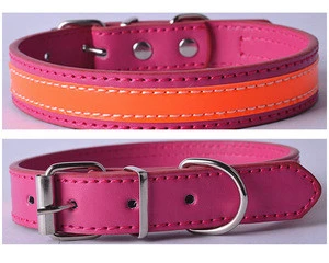 Simple Design Wholesale Soft Padded Leather Dog Collar, Bling Beaded Dog Collar