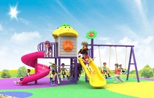 Simple outdoor playground equipment with children slide swing sets toys for kids