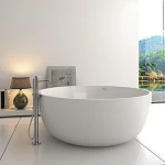SM-8615 Wholesale Bath supplies,White Artificial Stone Bathtub (Round)