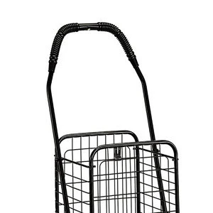 Small foldable plastic handle market shopping trolley cart