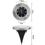 solar garden light  8 LED RGB Color Buried Light Solar Powered  Insert Ground Lamp Recessed Light For Outdoor  Landscape