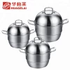 soup stock round food 2 layer large stainless steel cooking pots for selling