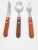 Import South America Most Popular Product 3pcs Wooden Handle Cutlery Set Flatware from China