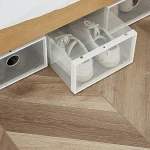 Space Saver Shoe box Storage Clear Plastic Storage Stackable Transparent