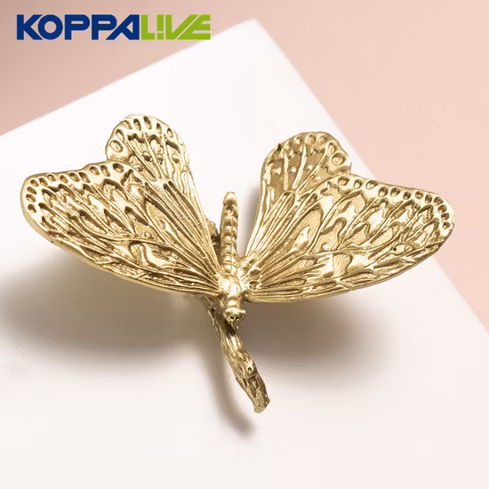 Creative Butterfly-Shaped Furniture Handles Solid Brass Wardrobe Pulls Kitchen Cabinet Knobs for Drawers