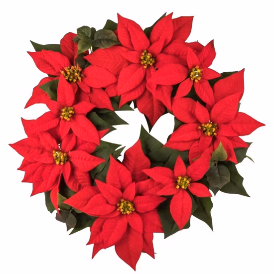 Hot Sale Artificial Christmas Flower Home Decorative Poinsettia Wreath Christmas Decoration