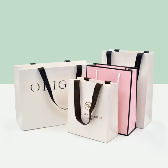 Import Wholesale Luxurious Paper Custom Logo Bag Printing Stock Gift Bag Fast Food Take Away Twisted Handle Printing Shopping Bags from China