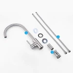 Stainless Steel 360 Degree Swivel Kitchen Sink Faucet Modern Hot& Cold Mixer Nickel Kitchen Faucet