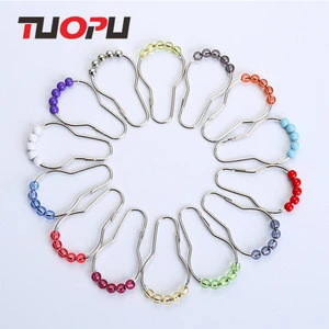Stainless steel curtain rings,Metal roller ball shower curtain rod clip rings
