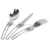Stainless steel outdoor camping tableware dinnerware 3pcs knife fork spoon folding spork