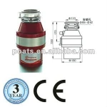 Steady Food Waste Disposer For Kitchen With CE ROHS, Quiet Garbage