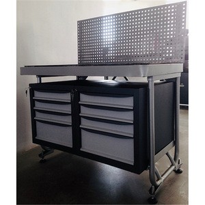 Steel Frame Machine Shop Workbench with Custom Table Top